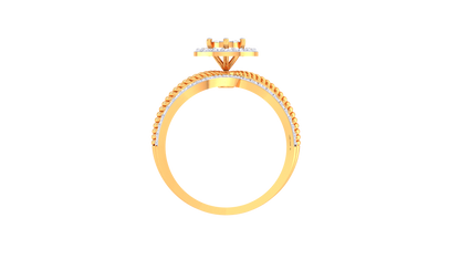 Lumière Aura Spirale Gold Ring – 0.61 Ct Round Diamonds