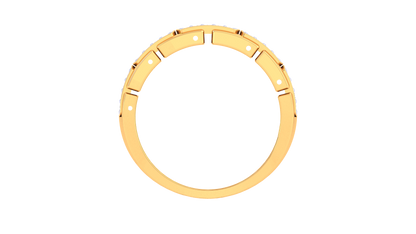 Iconique Bloc Séquence – 0.35 Ct Round Diamond Gold Ring