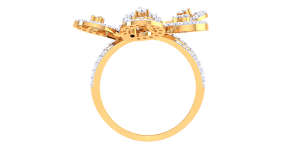 Iconique Golden Garden Statement Ring – 0.99 Ct Diamond Accents