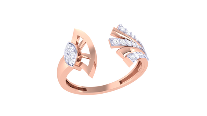 Eclat Asymmetric Radiance Open Ring In Gold - 0.13 Ct Brilliant Cut Diamond Accents