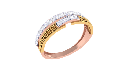 Lumiere Beaded Channel Rose Gold Ring – 0.24 Ct Dazzling Round Diamonds