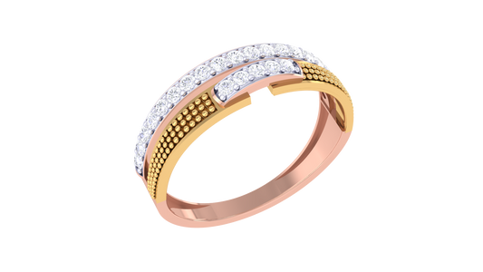 Lumiere Beaded Channel Rose Gold Ring – 0.24 Ct Dazzling Round Diamonds