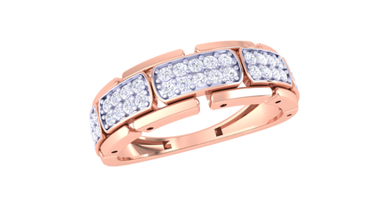 Iconique Bloc Séquence – 0.35 Ct Round Diamond Gold Ring