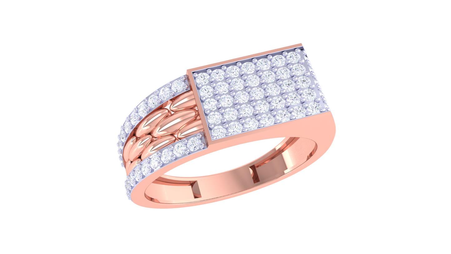 Lumière Scintillement Panel  Gold Ring – 0.86 Ct Dazzling Diamonds