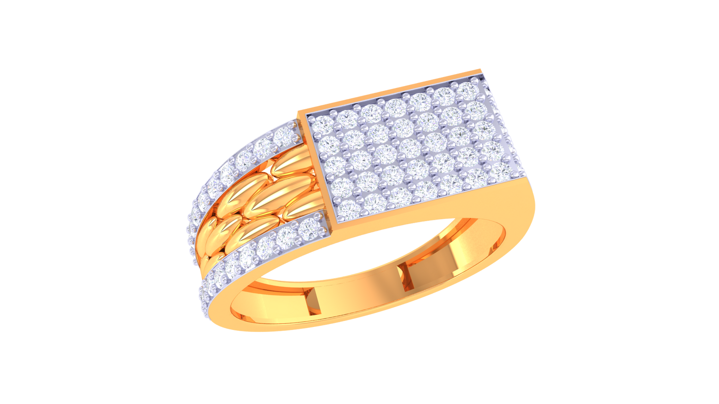 Lumière Scintillement Panel  Gold Ring – 0.86 Ct Dazzling Diamonds