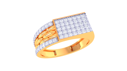 Lumière Scintillement Panel  Gold Ring – 0.86 Ct Dazzling Diamonds