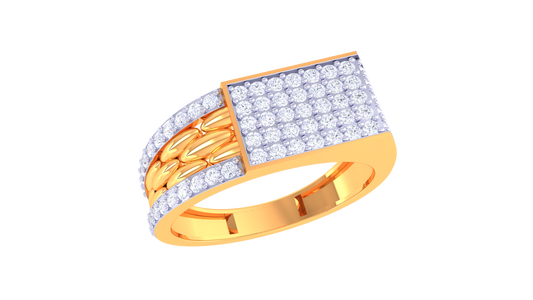 Lumière Scintillement Panel  Gold Ring – 0.86 Ct Dazzling Diamonds