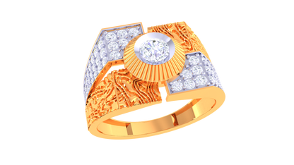 Éclat Prisme Solaire Gold Ring – 0.8 Ct Radiant Round Diamonds