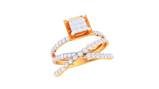 Eclat Prestige Solitaire – 0.8 Ct Square Diamond Gold Ring