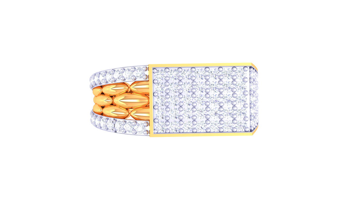 Lumière Scintillement Panel  Gold Ring – 0.86 Ct Dazzling Diamonds