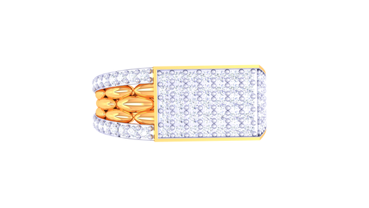 Lumière Scintillement Panel  Gold Ring – 0.86 Ct Dazzling Diamonds