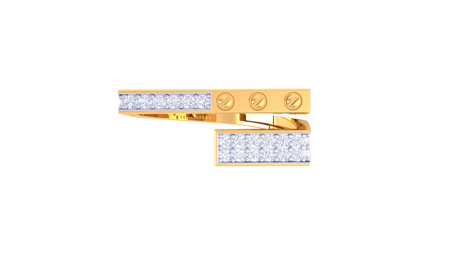 Iconique Épure Trilogie – 0.3 Ct Pave Round Diamond Gold Ring