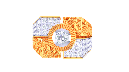 Éclat Prisme Solaire Gold Ring – 0.8 Ct Radiant Round Diamonds