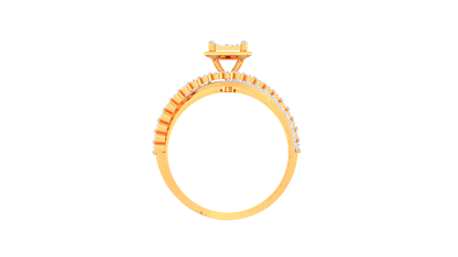 Eclat Prestige Solitaire – 0.8 Ct Square Diamond Gold Ring