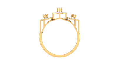 Trilune Sparkle Bloom Ring In Rose Gold – 0.29 Ct Round Diamonds