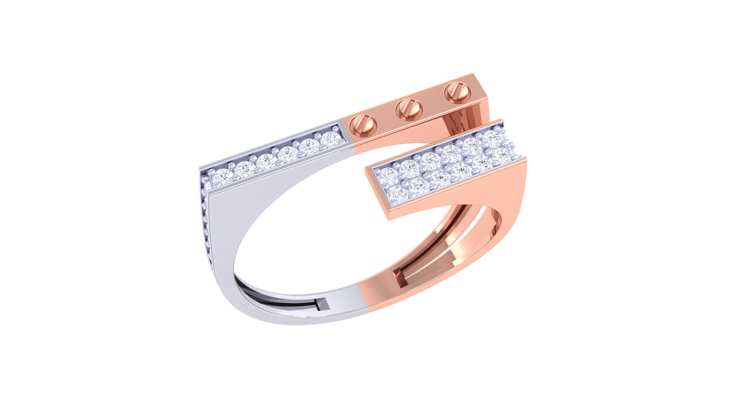 Iconique Épure Trilogie – 0.3 Ct Pave Round Diamond Gold Ring