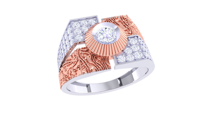 Éclat Prisme Solaire Gold Ring – 0.8 Ct Radiant Round Diamonds