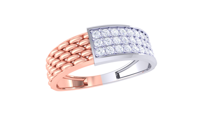 Lumière Pavé Contour Gold Ring – 0.42 Ct Micro Set Diamonds