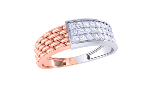 Lumière Pavé Contour Gold Ring – 0.42 Ct Micro Set Diamonds