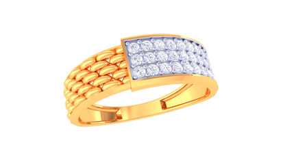 Lumière Pavé Contour Gold Ring – 0.42 Ct Micro Set Diamonds