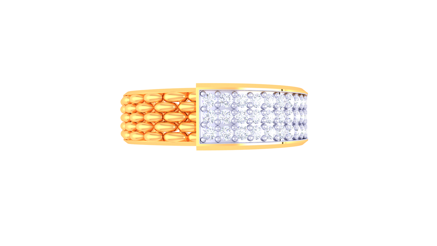 Lumière Pavé Contour Gold Ring – 0.42 Ct Micro Set Diamonds