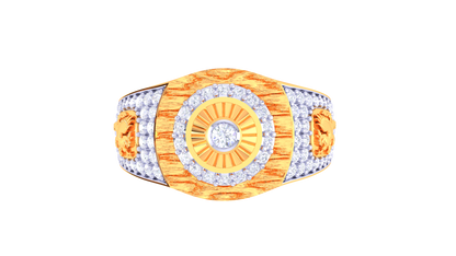 Éclat Rayon Palais Gold Ring – 0.71 Ct Radiant Round Diamonds