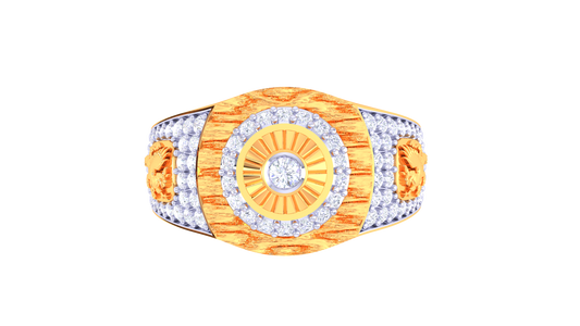 Éclat Rayon Palais Gold Ring – 0.71 Ct Radiant Round Diamonds