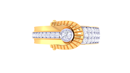 Lumière Soleil Signature – 0.38 Ct Radiant Round Diamond Gold Ring