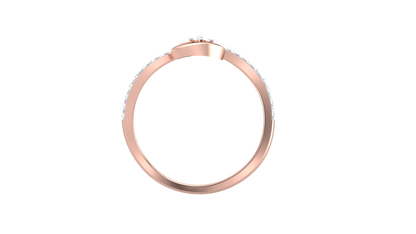Eclat Artistic Floral Rose Gold Ring - 0.20 Ct Round Diamond Bloom