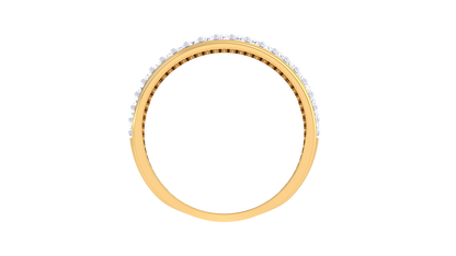 Lumiere Pavé Elegance Ring In Textured Gold - 0.42 Ct Round Cut Diamonds