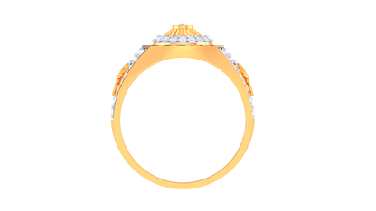 Éclat Rayon Palais Gold Ring – 0.71 Ct Radiant Round Diamonds