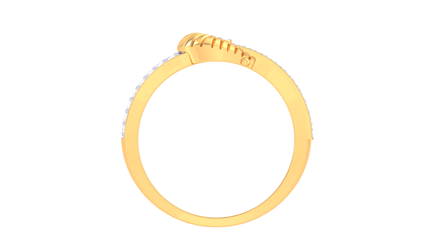 Lumière Soleil Signature – 0.38 Ct Radiant Round Diamond Gold Ring
