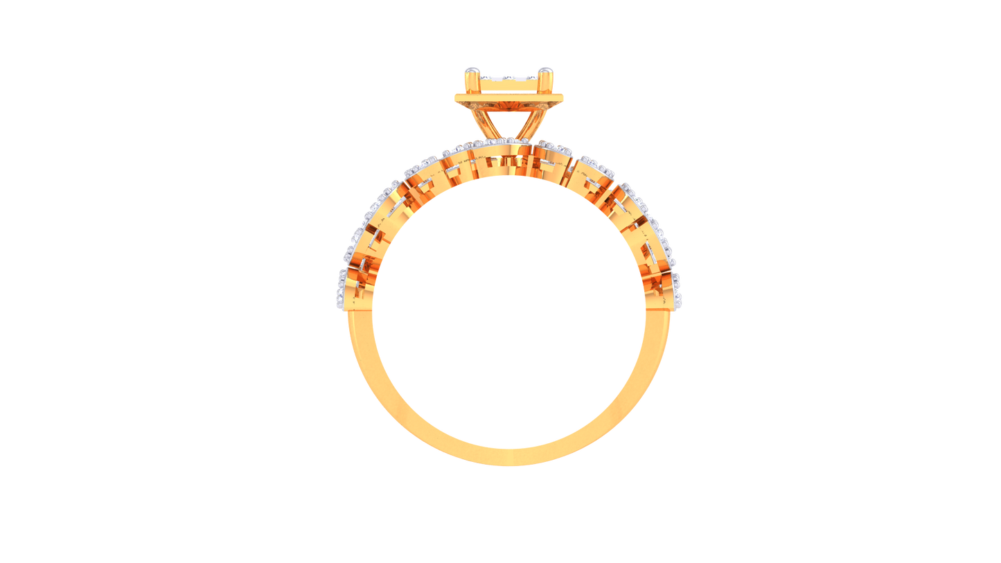 Eclat Marquise Eclipse Gold Ring – 0.37 Ct Square Diamonds