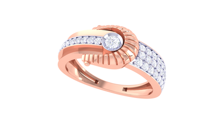 Lumière Soleil Signature – 0.38 Ct Radiant Round Diamond Gold Ring