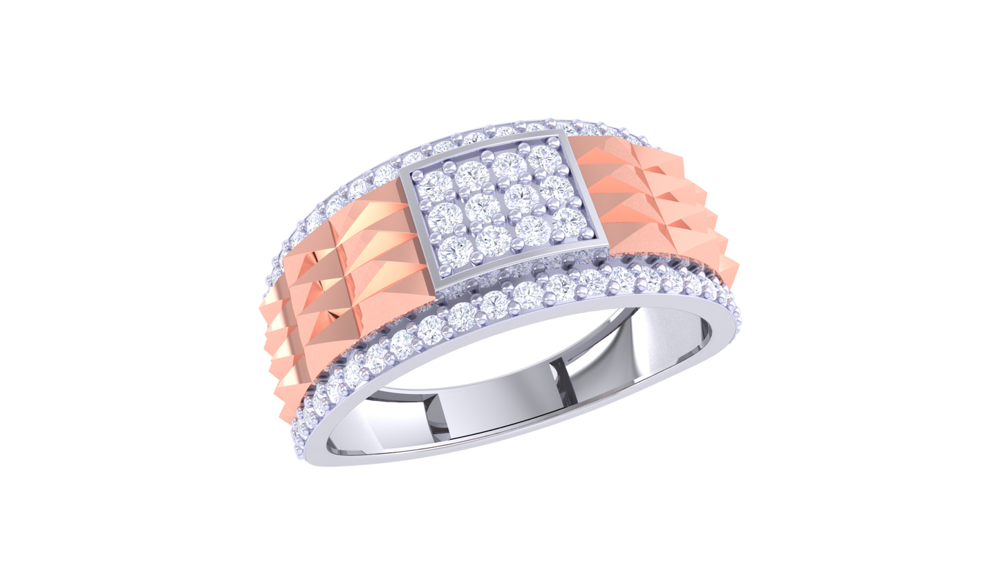 Lumière Pavé Premier Gold Ring – 0.56 Ct Sparkling Diamonds