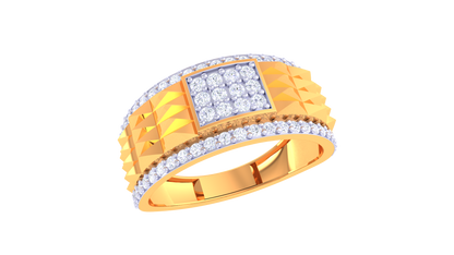 Lumière Pavé Premier Gold Ring – 0.56 Ct Sparkling Diamonds