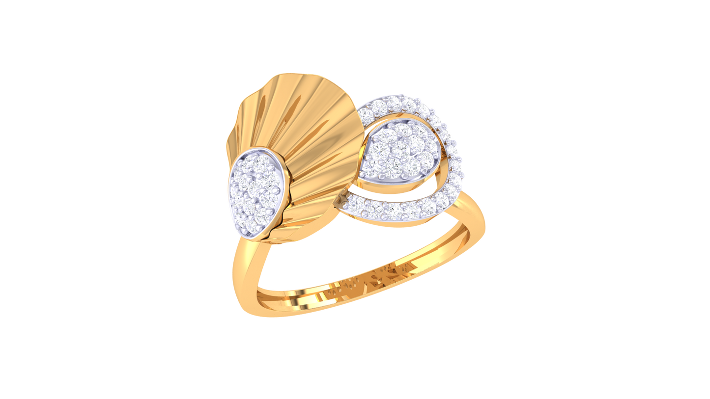 Lumiere Halo Radiant Harmony Rose Gold Ring - 0.29 Ct Round Diamond Clusters