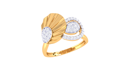 Lumiere Halo Radiant Harmony Rose Gold Ring - 0.29 Ct Round Diamond Clusters