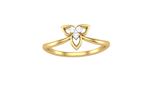 Lumiere Trinity Petal Ring - 0.05 Ct Sparkling Diamond In Gold