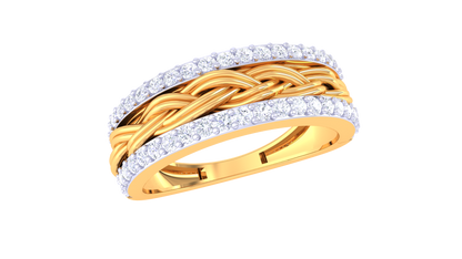 Artisan Tresse Héritage – 0.47 Ct Round Diamond Gold Ring