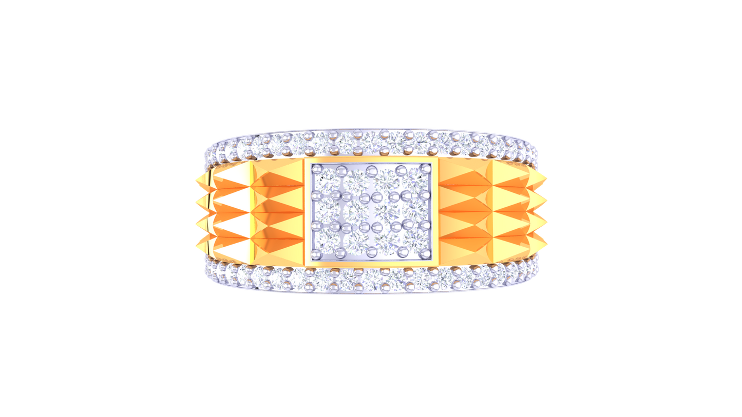 Lumière Pavé Premier Gold Ring – 0.56 Ct Sparkling Diamonds