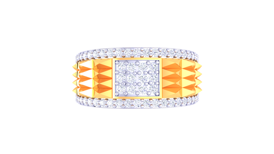 Lumière Pavé Premier Gold Ring – 0.56 Ct Sparkling Diamonds