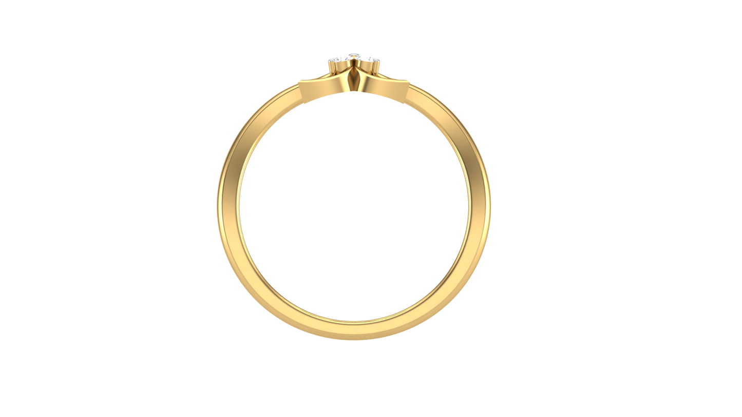 Lumiere Trinity Petal Ring - 0.05 Ct Sparkling Diamond In Gold