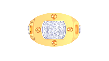 Éclat Quadrature Urbane Gold Ring – 0.3ct Round Pave Diamonds