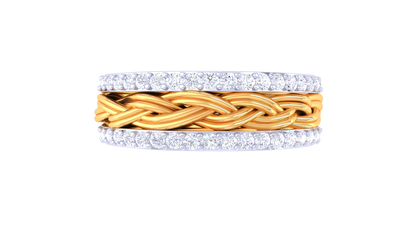 Artisan Tresse Héritage – 0.47 Ct Round Diamond Gold Ring