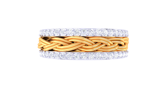 Artisan Tresse Héritage – 0.47 Ct Round Diamond Gold Ring