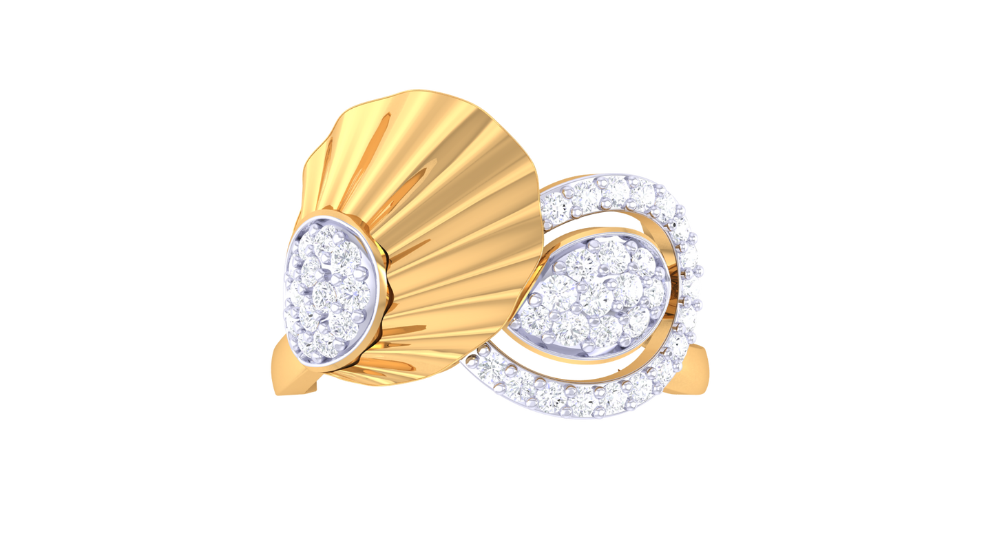 Lumiere Halo Radiant Harmony Rose Gold Ring - 0.29 Ct Round Diamond Clusters