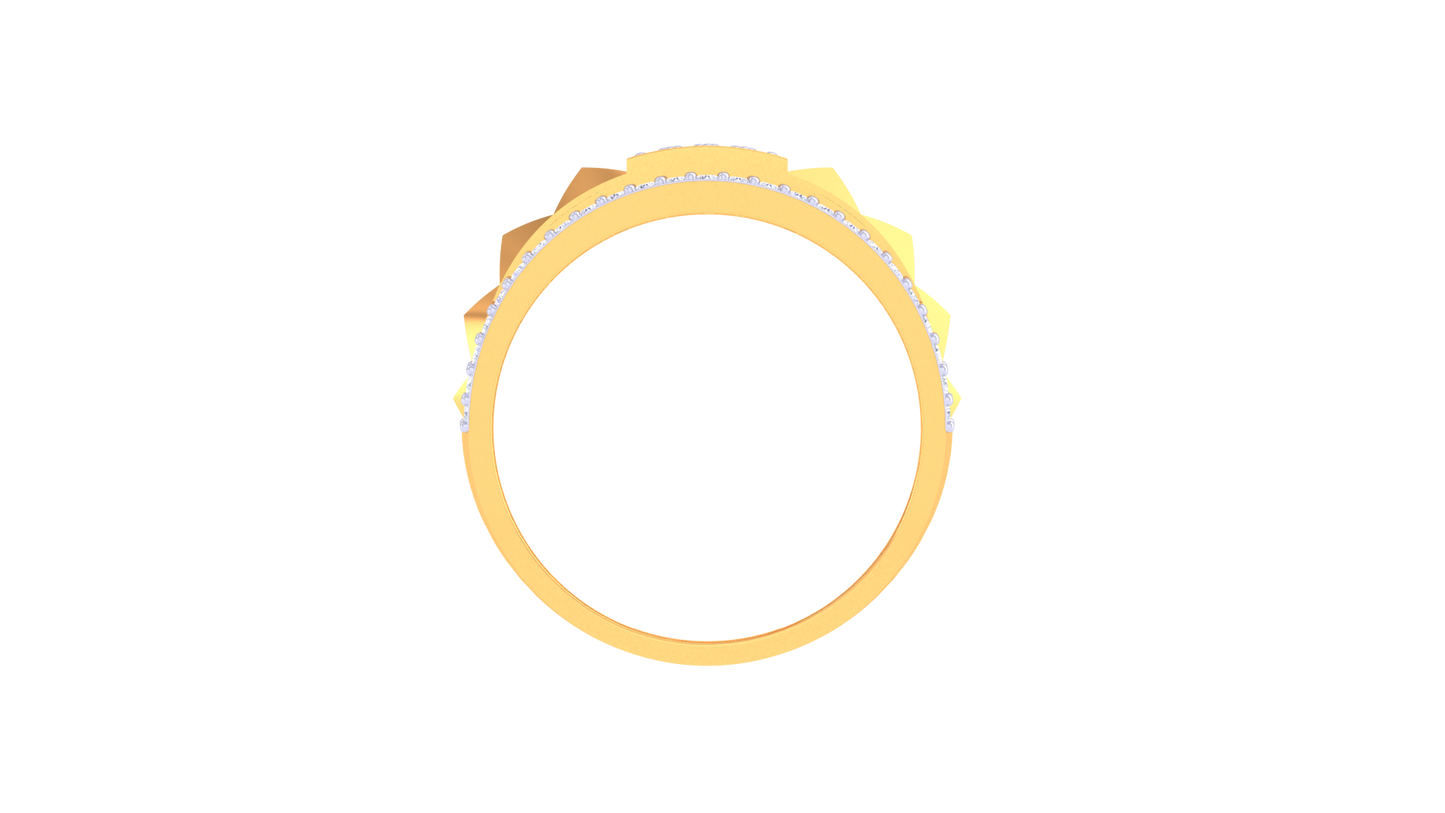 Lumière Pavé Premier Gold Ring – 0.56 Ct Sparkling Diamonds