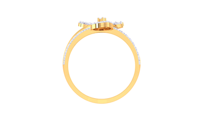 Iconique Golden Bloom Leaf Ring – 0.38 Ct Brilliant Diamonds