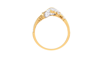 Lumiere Floral Swirl Ring In Polished Rose Gold - 0.54 Ct Brilliant Round Cut Diamonds